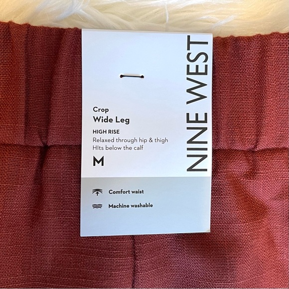 NWT Nine West Chestnut Lined Double Breasted Blazer & Cropped Wide Pants Suit - Picture 8 of 16